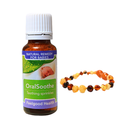 Natural teething homeopthic remedy Teething Combo Pack: OralSoothe + Amber Teething Anklet South Africa