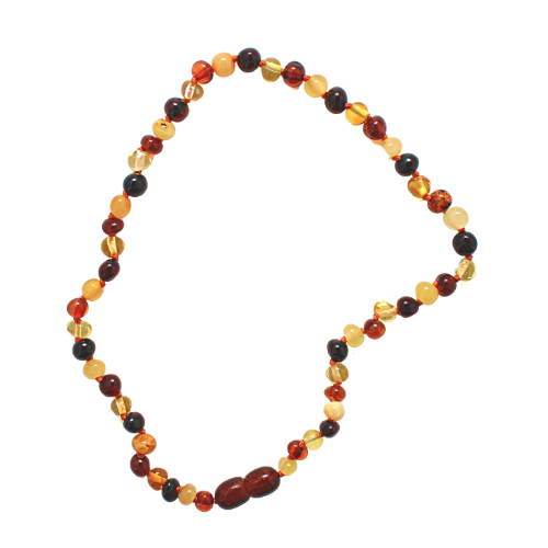 Baltic Amber Baby Teething Necklace - Genuine & Authentic, 33-36cm, in  Multi-colour - Amber People