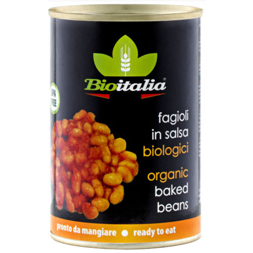 Bio Italia Organic Baked Beans In Tomato Sauce (400g) perfect for side dishes, breakfast and braais - GMO-free