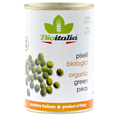 Bio Italia Organic Green Garden Peas (400g) uses naturally sweet and firm organic garden peas pre-cooked and ready to use, GMO-free and vegan