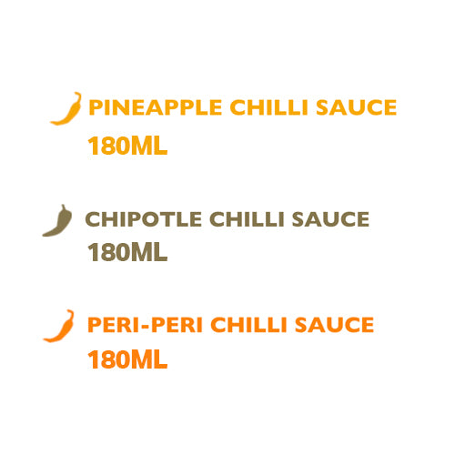Black Mamba Africa's Chili Venom Gift Pack (3 x 180ml) Pinapple chilli sauce, Chipotle Chilli sauce, Peri-Peri Chilli sauce