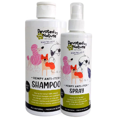 Hemp Anti Itch Wash Shampoo and Conditioner + Hemp Anti Itch Spray soothes and relieves itchy skin