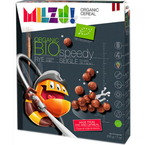 Milzu Organic Cereal Balls with Cocoa (200g) are made with rye and oatmeal cereal, GMO-free!