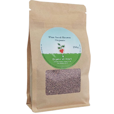 Organic At Heart 100% Organic Brown Flaxseeds (250g)  GMO-free and gluten-free, suitable for vegans and vegetarians